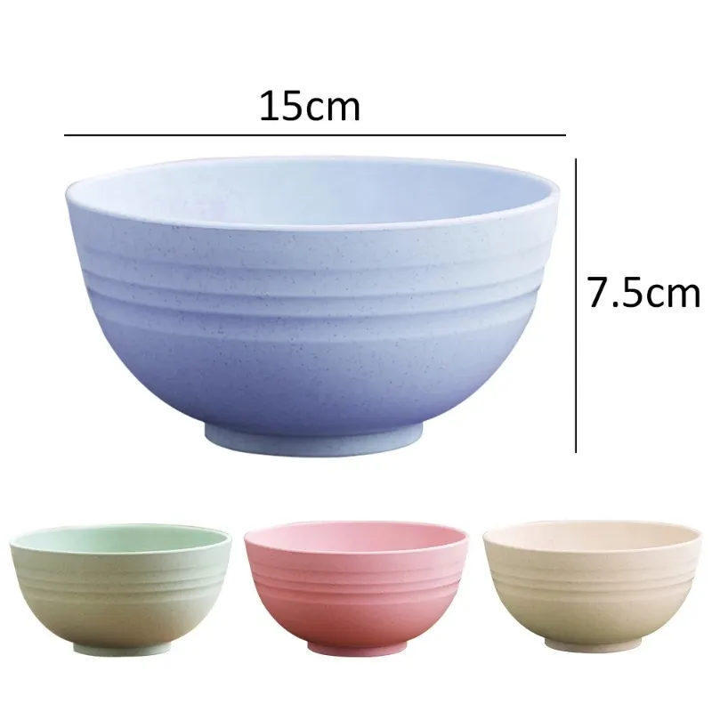 2024 Wheat Straw Anti-Fall Bowl Dinner Bowl Bamboo Fiber Divided Dining Bowl Cartoon Snack Tray Breakfast Dishes Kitchen Tableware Sure,