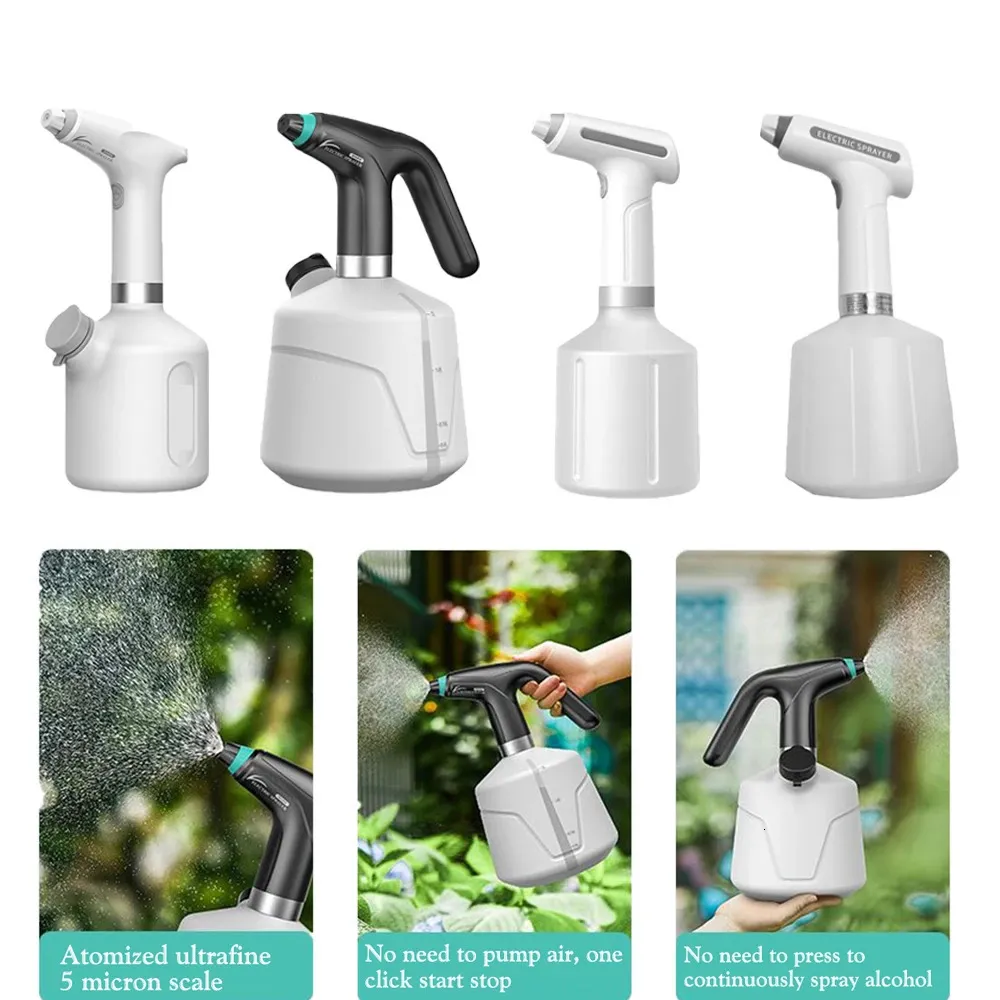 0,9/1/1,5/2L Electric Plant Spray Bottle USB Electric Sanitizing Sprayer Automatisk vattningsvatter Handvatten Trädgårdsverktyg 240329