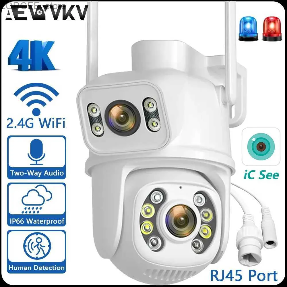 Altre telecamere CCTV 8MP Camera WiFi PTZ Schermo Dual Screen AI Tracciamento automatico Visione notturna CCTV Surveillance Camera da esterni 4K Security IP Camera ICSEE App Y240403