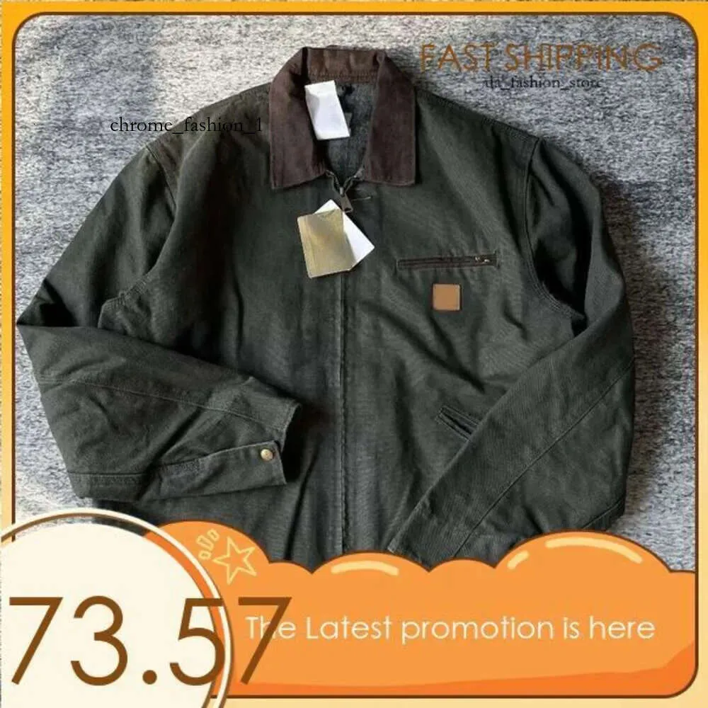 Carharttts Jacke Designer Herren Jacken Vintage gewaschene Leinwand Jacke Pullover Mantel Revers Hals Wollkleidung Outwear gepolsterte Schichten Hip Hop Long Hosen 542