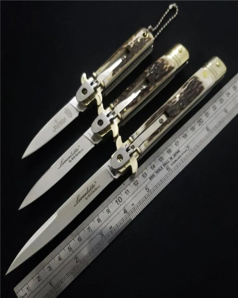 Coltello pieghevole tattico con corna tattica di Solingen mafia italiano coltelli orizzontali a stiletto 440c da caccia al campeggio all'aperto PO5602212