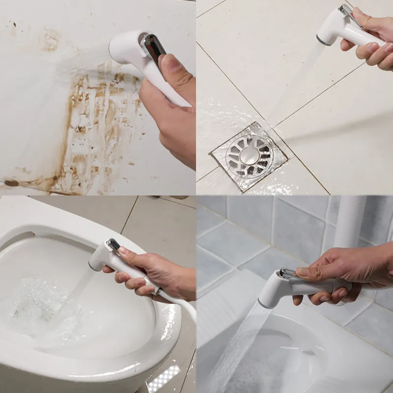 protable Toilet Sprayer shower head plastic self clean Handheld Bathroom wash Bidet Faucet Spray water hose holder V27