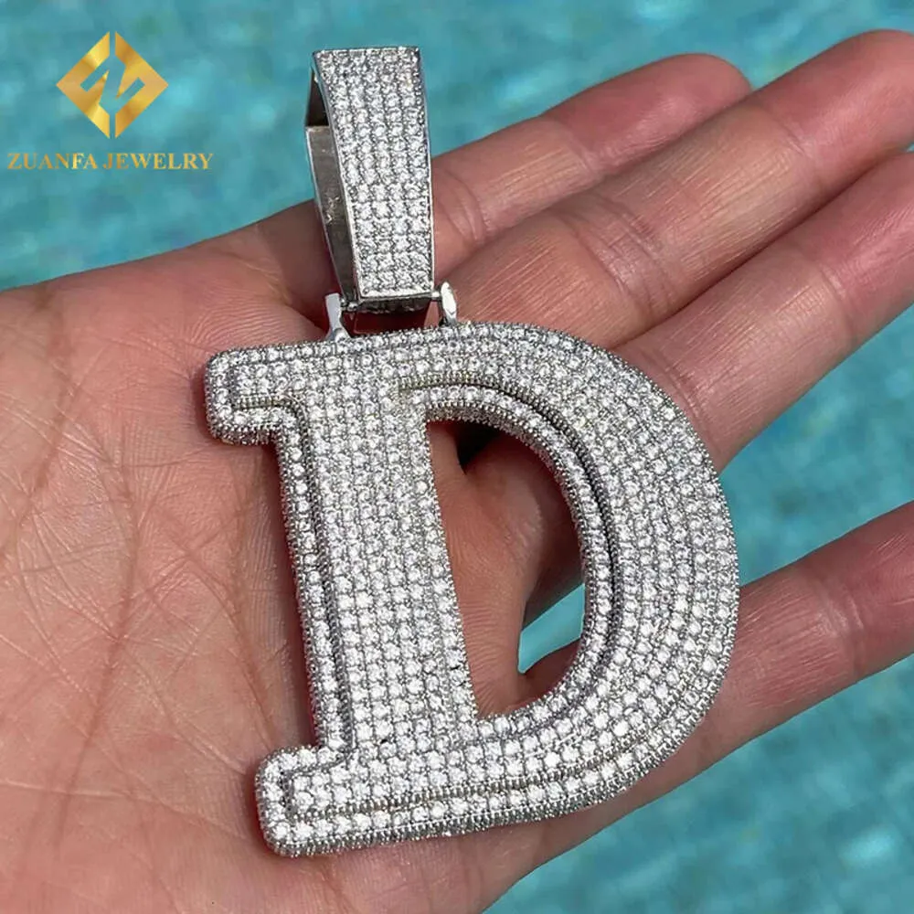 Icegud Subd Sold s VVS Moissanite Diamond Jewelry Letter Inicial Pingente de Hip Hop