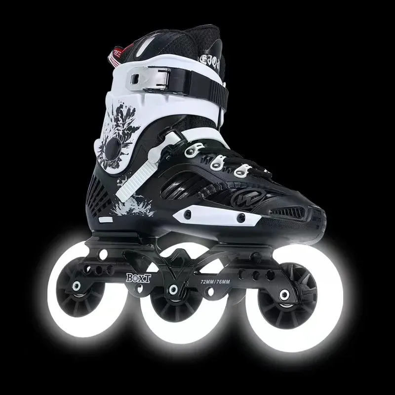 Chaussures Big Big à trois roues skiates de patines Patines plus 8 petites roues de roller de course de course pour adultes pour débutants