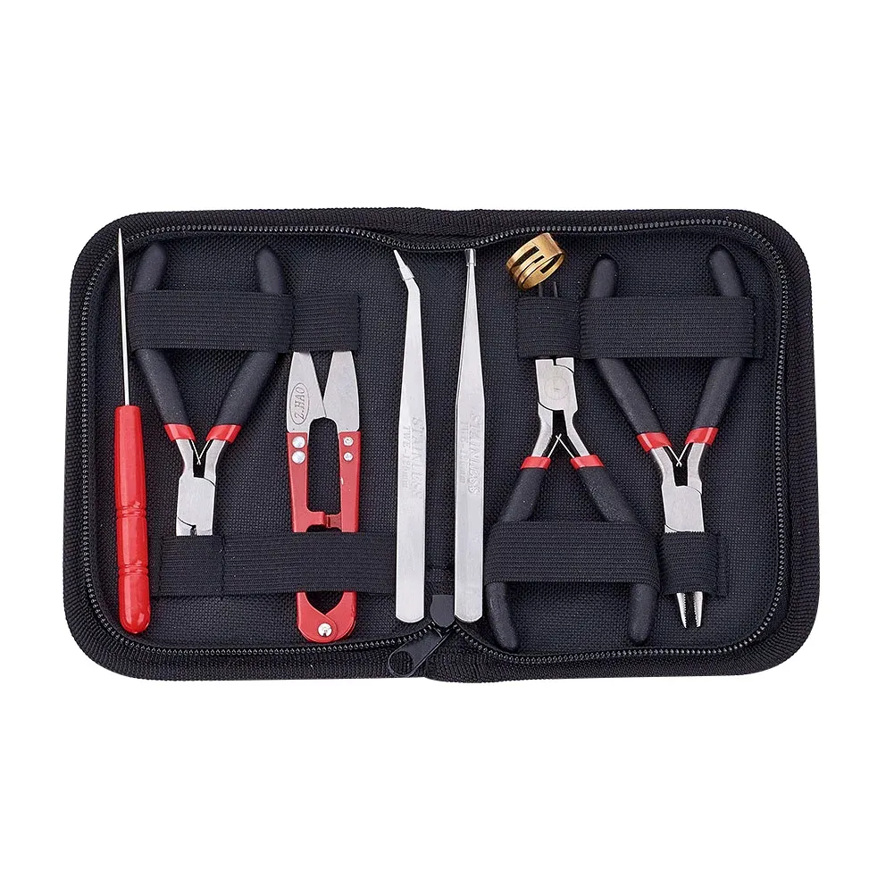 Equipamentos Diy Jewelry Tools Sets Ferramenta de reparo de Nippers com alicate Tweezers Tweezers Vernier Fita Medida Medida Pinos Misturados F80