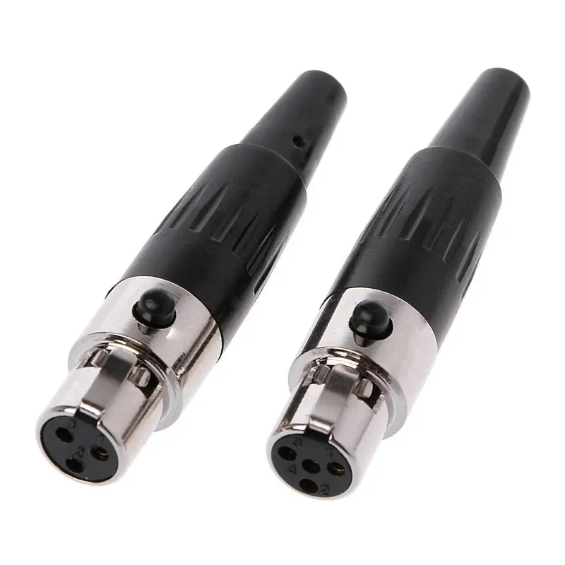 1pcs hochwertiger Mini XLR 3 4 Pin Weiblicher Stecker kleiner XLR -Audio -Mikrofonanschluss für Mikrofonlötungen gerade