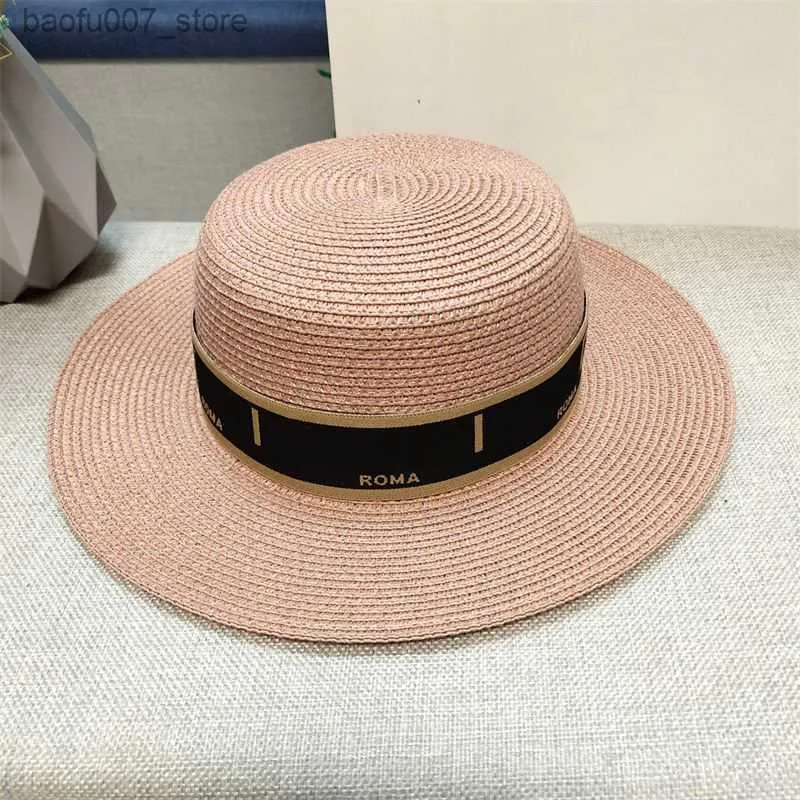 Hates de borde anchos Hats Bucket Diseñador Mujeres Sombrero de paja Hombres Cortes Cubas de playa Capazón de hierba Fashion Casual Summer Sunhat Woven Fisherman Capq240403