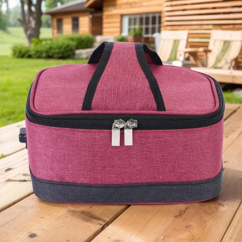 Dinnerware USB Portable Electric Heating Container Car Picnic Bag Outdoor Bento Insulation Pouch For Travel Camping