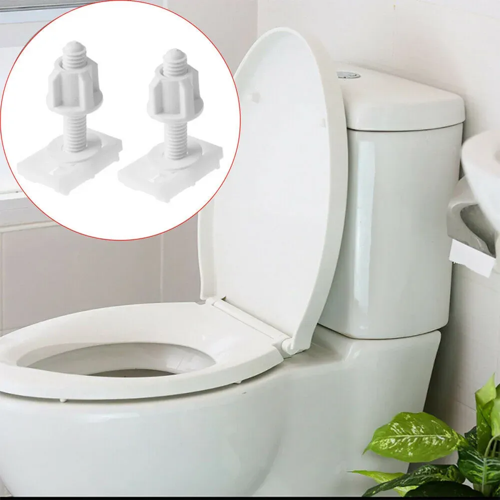 BQLZR 5-Pack White Universal Toilet Seat Hinge Bolt Screw Set – Easy Fit Bathroom Repair Kit With Lock Nuts