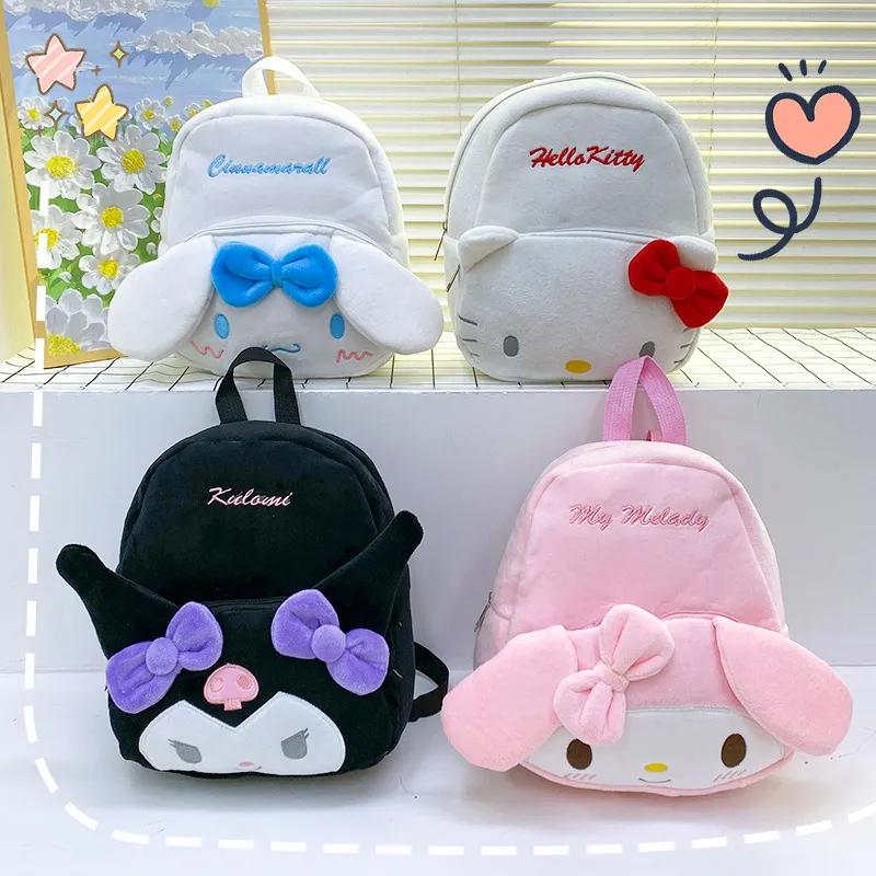 2024 Hot Sale New Korean version large capacity Kuromi backpack cute plush toy backpack for girls Qixi gift