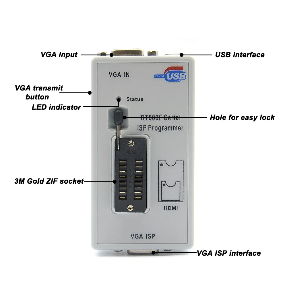 RT809F Programmer ISP RT809 SERIER ISP LCD USB Programmer Repair Tools VGA LCD ISP Universal Programmer