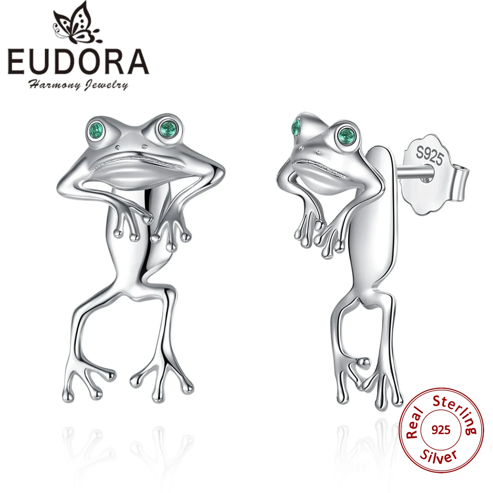 Kolczyki Eudora 925 Sterling Srebrny retro urocze kolczyki dla kobiet drobne gotyckie zwierzęcia Pirecing kolczyki żeński urok biżuterii Prezent