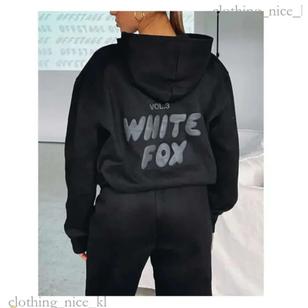 Witte Foxx Hoodie White Mens Hoodies Sweatshirts Designer Tracksuit sets Twee 2 -delige vrouwelijke heren kledingset Sporty lange mouwen pullover Hooded 234