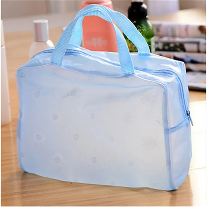 2024 Waterproof PVC Cosmetic Storage Bag Women Transparent Organizer for Makeup Pouch Compression Travelling Bath Bags for