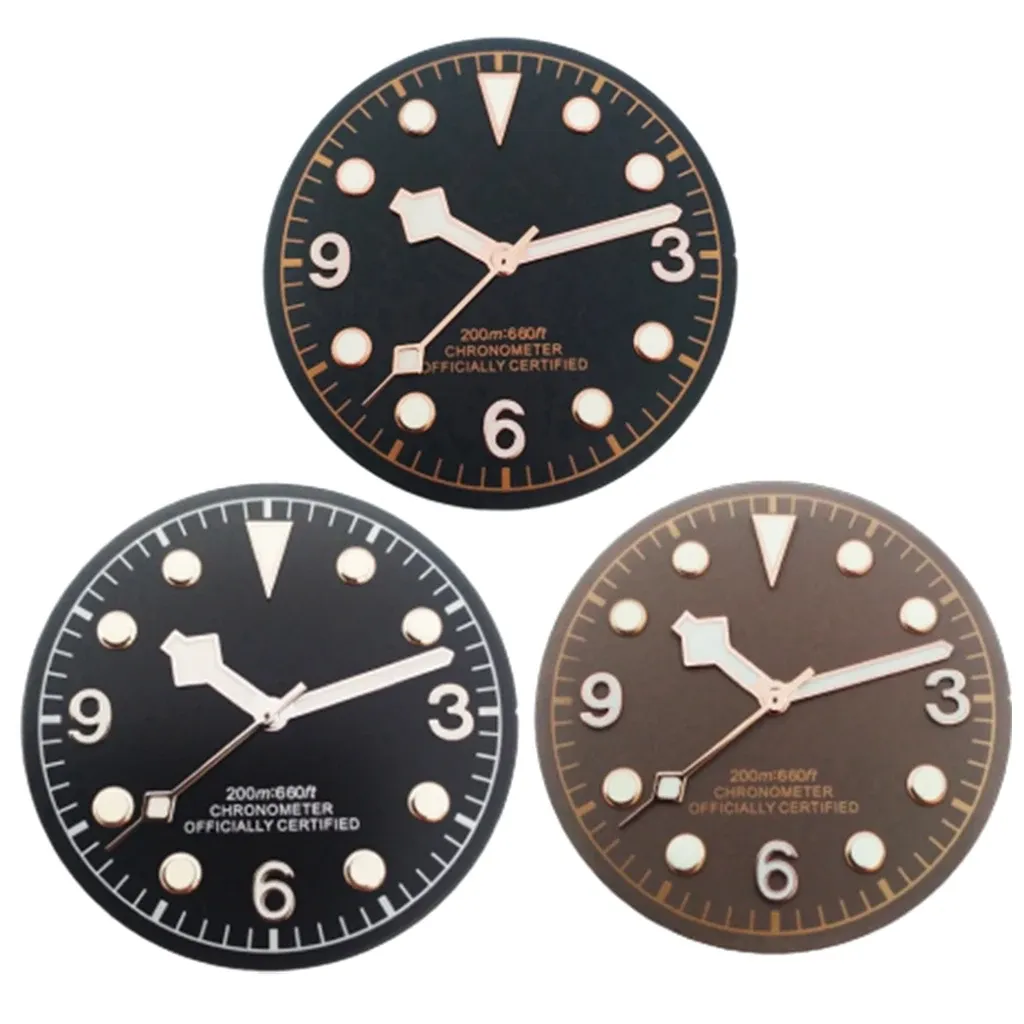 Cadran De Montre 28,5mm Vert Lumineux + Aiguilles Pour Mouvement NH35 / NH36