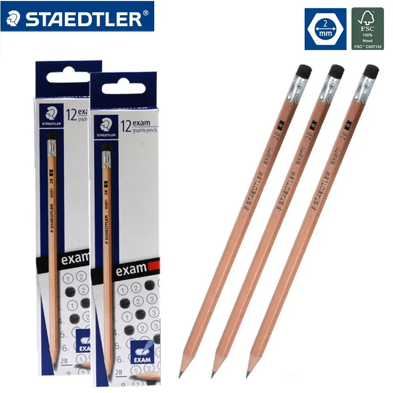 Ołówki 24pcs Staedtler 2B ołówek ołówki Pisanie ołówek papierniczy szkolne biuro podażowe ołówki z gumką 132 40n c12