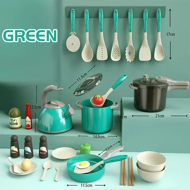 Hohosunlar Set De Cuisine Enfant 59 Pièces – Casseroles, Poêles, Fruits, Légumes, Condiments – Jeu De Chef Dès 3 Ans