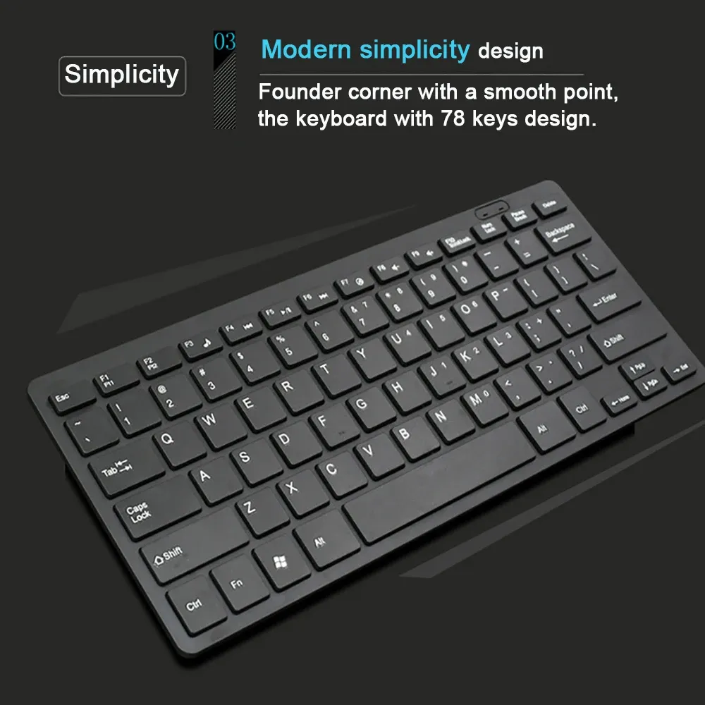 Compact Gaming Keyboard USB 2.0 Ultra Thin Wired Mini Keyboard With 78 ...