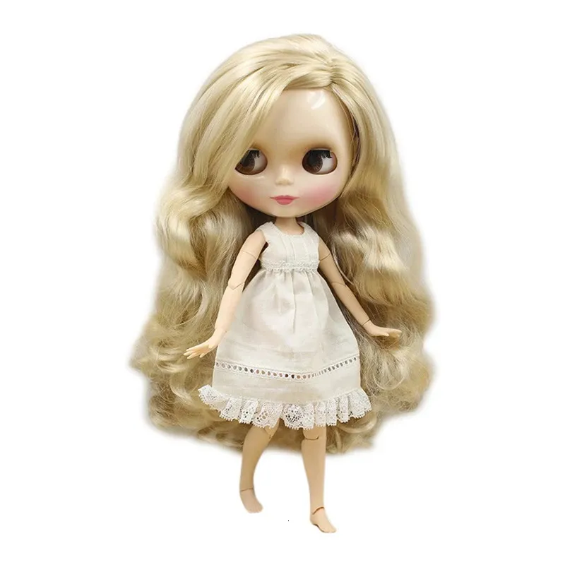 ICY DBS BLYTH DOLL 16 BJD TOY BLONDE HAIR JOINT BOID SIDE PARTING SHYNY FACE 30cm Girls Gift Anime 240403