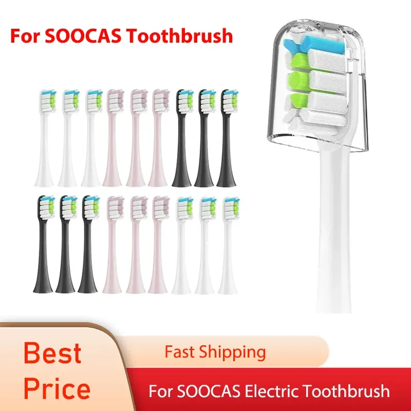 For Xiaomi SOOCAS X3 X5 X3U X1 V1 V2 SOOCARE Head Bristle Replacement Brush Heads Sonic Electric Nozzles with Anti-dust Cap