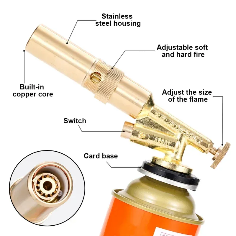 Svetsningsfackla Gasbrännare Flame Gun High Temperatur Mässing Copper Gas Torch Loding Solder Propan Svets VVS