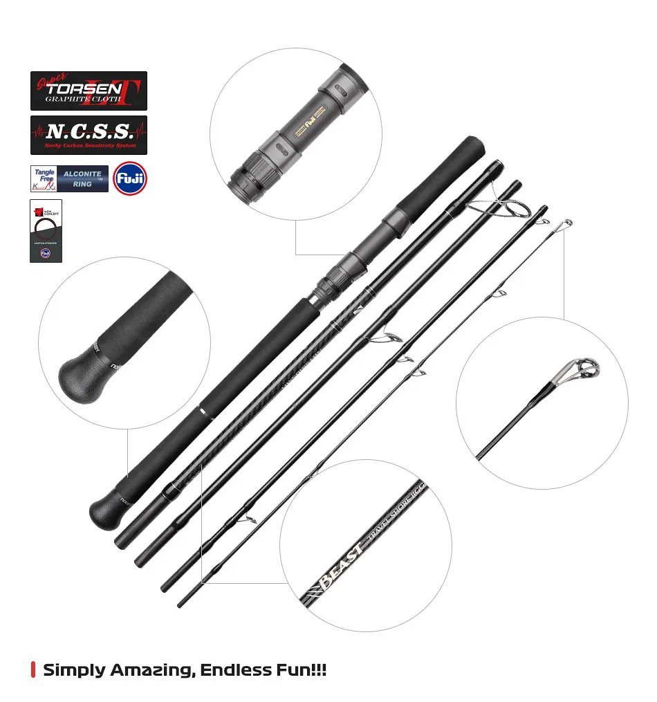 Noeby Beast Travel Shore Jigging fishing rod setup - 5
