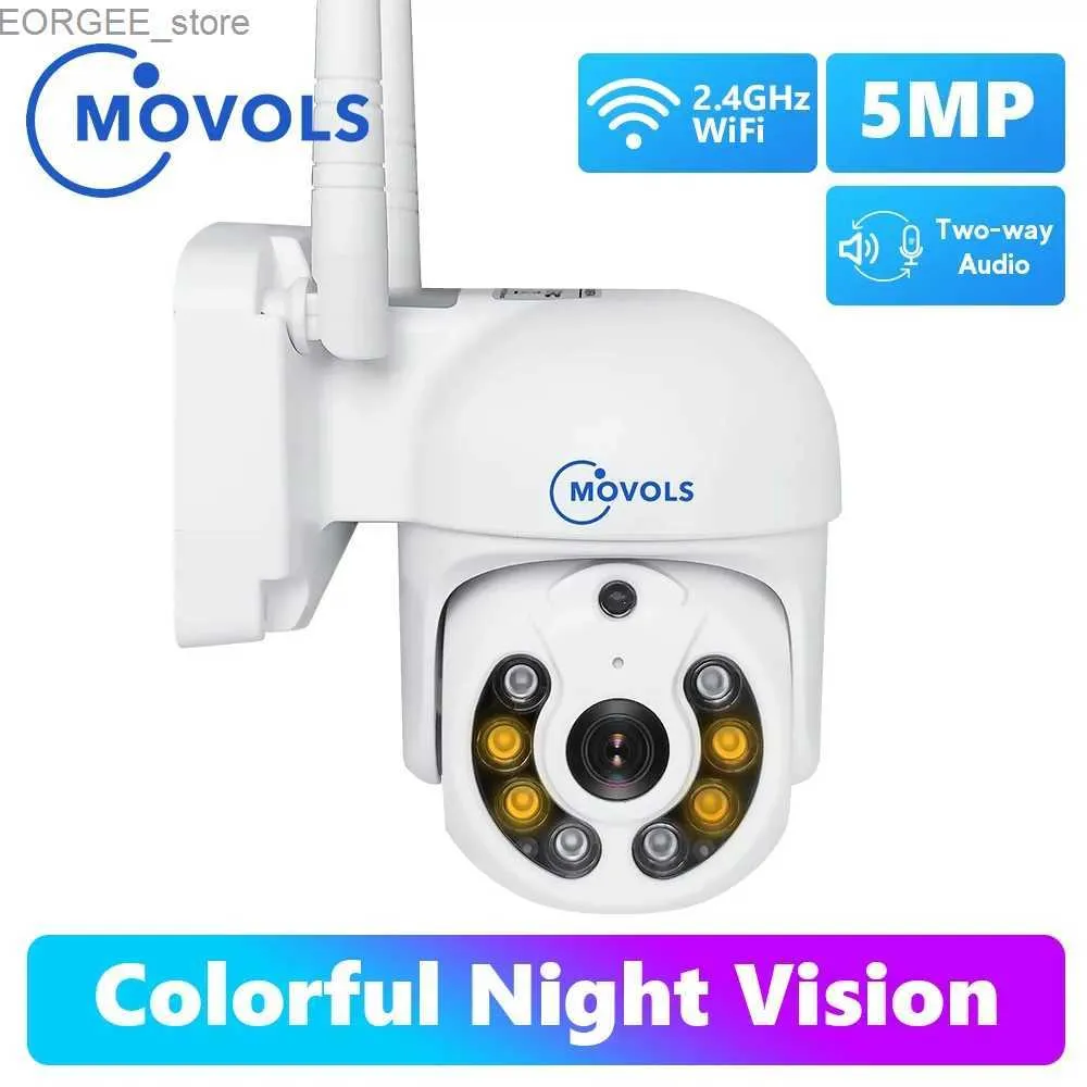 Inne kamery CCTV Movols 5MP IP Wi -Fi CCTV Security Camera Inteligentna śledzenie bezprzewodowe Dwukierunkowe audio PTZ Wodoodporne nadzór wideo Kamera Y240403