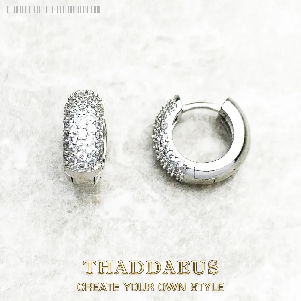 Ohrringe weiße Kreolie angelenkte Reifen Ohrringe Pave Europe Glam Fine Judenly für Frauen Geschenk in soliden 925 Sterling Silber