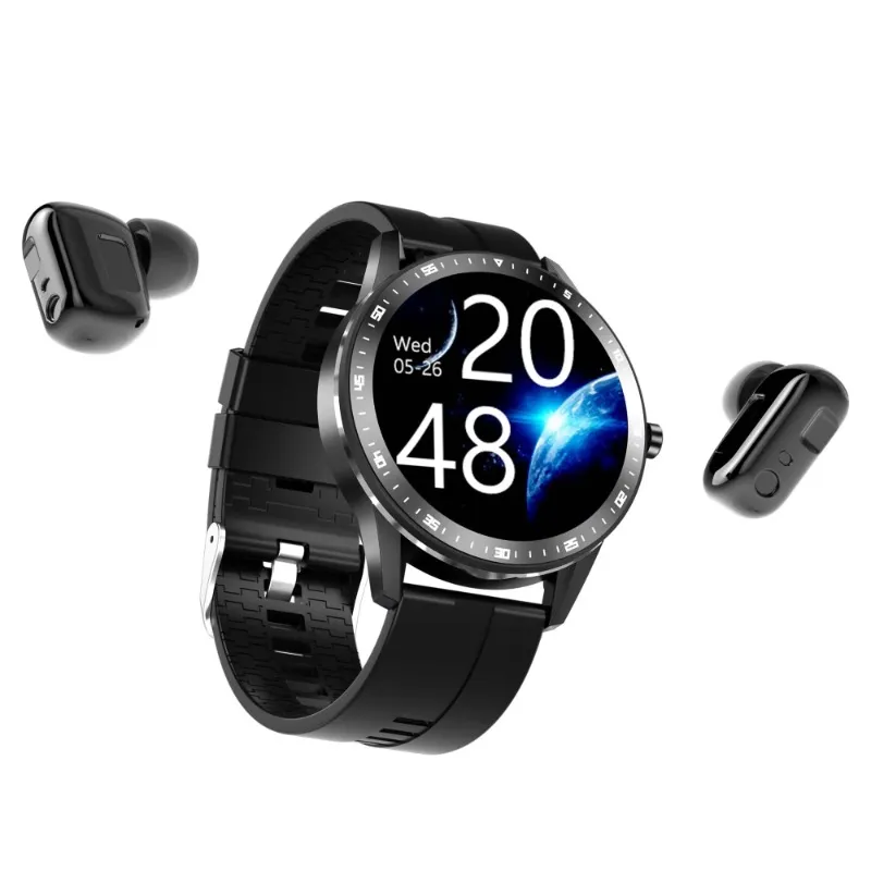 2024 Sport Smart Watch T500 2 I 1 Round Touch X6 Bands Earphone Wireless TWS Series 7 Smart Watch With Earbud Earphone