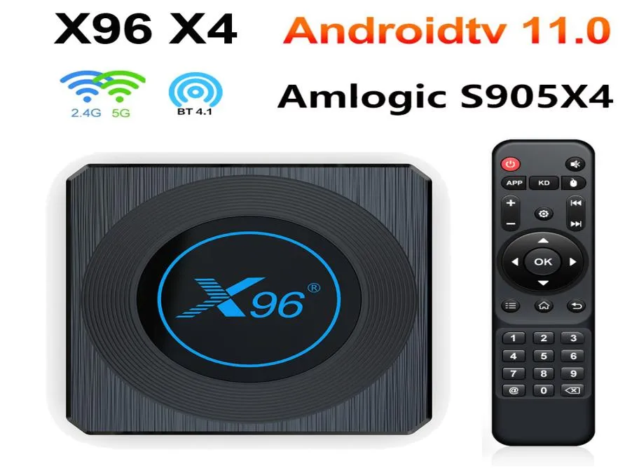 Android 11 TV Box X96 X4 AMLOGIC S905X4 4G 64GB RGB Light TVBox Support AV1 8K Dual WiFi BT41 32GB SET TOPBOX X96X440477933