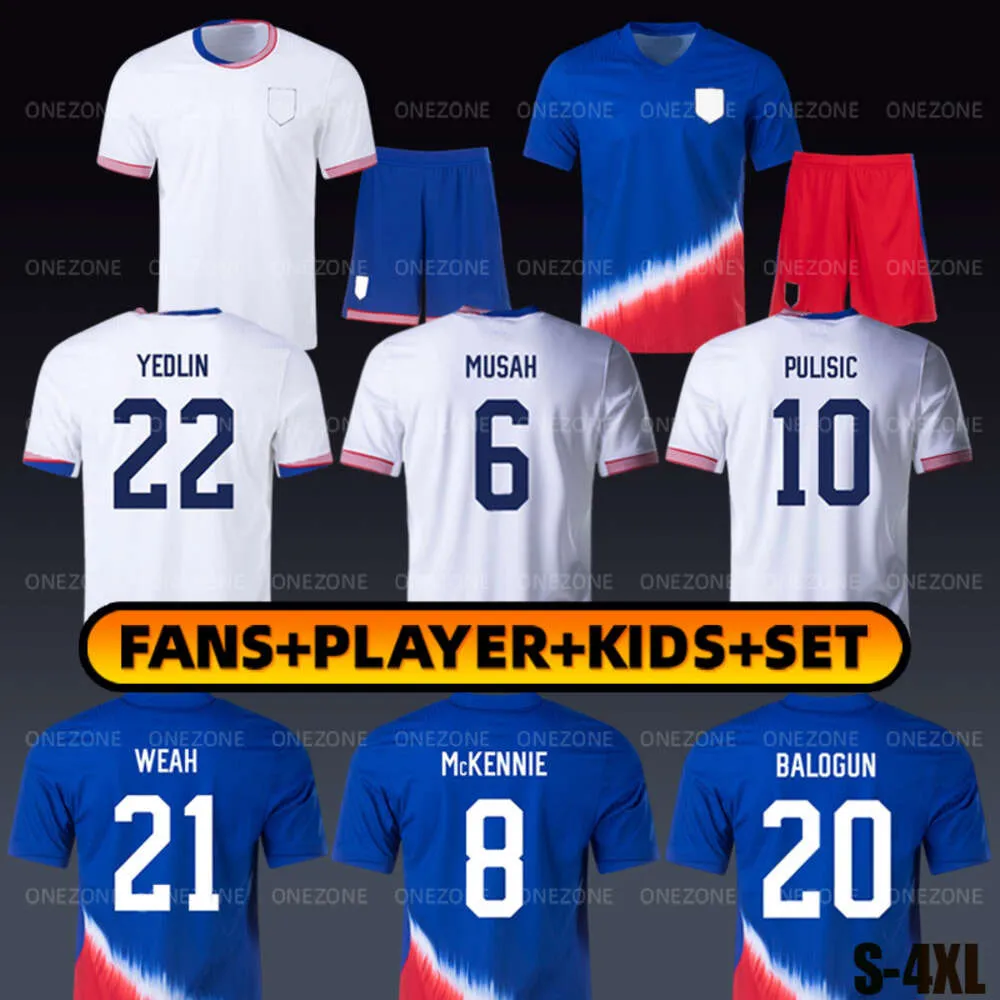 2024 Copa America Pulisic Usas Soccer Jerseys Reyna A. Robinson Weah McKennie Musah 24 25 Maillot de Futol dest Morgan USA Football Shirt Dunn Balogun Lavelle Men Kids