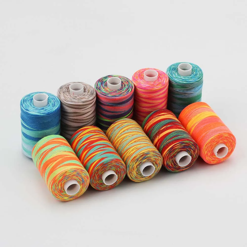 Polyester Thread 10pcs Box Multicolor Polyester Sewing Thread for Household Sewing Machines ...