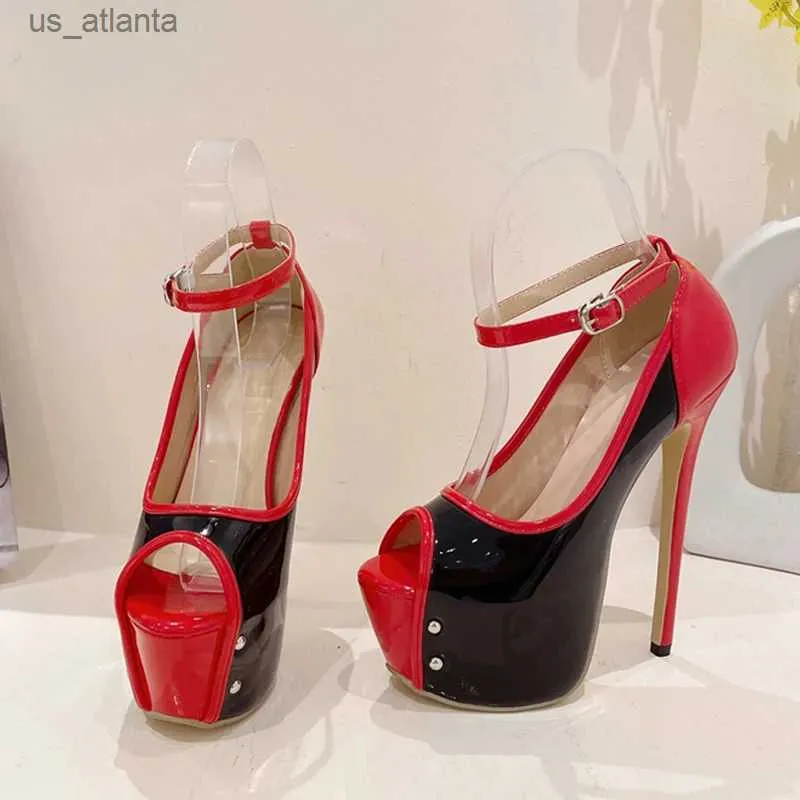 Chaussures habillées liyke 2024 Nouveau noir rouge talons haut