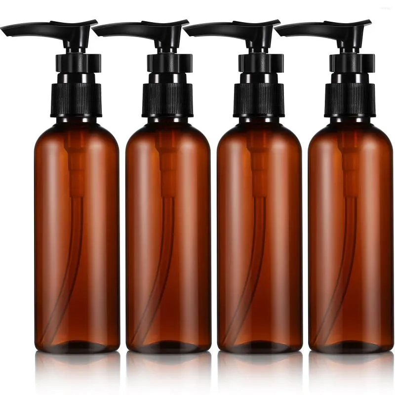 収納ボトル4 PCS空の詰め替え可能なポンププラスチック旅行シャンプーオイルディスティング化粧品香水ディスペンサー