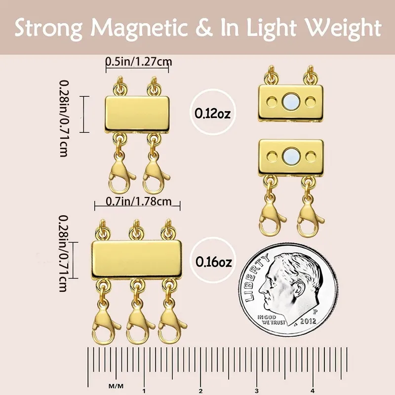Magnetic Necklace Connector For Layering - Gold & Silver Multi-Necklace Clasp