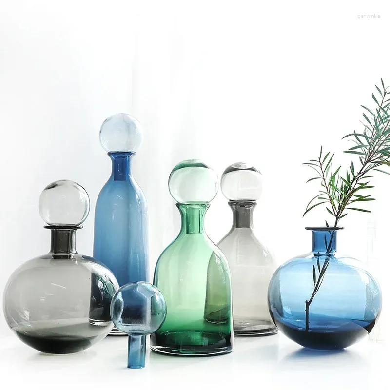 Vasen kreative Sterntinte Flasche Vase Nordic einfaches modernes Glas Home Wohnzimmer Dekorative Hydroponikblume