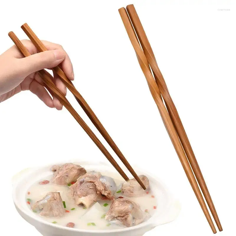 Chopsticks trähack pinnar tvättbart naturligt trä för nybörjare kinesisk stil rispanna