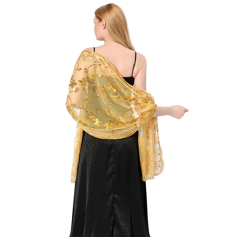 homepro11 Shining Sequins Embroidered Evening Dresses Shawls Bridal Bridesmaid Wedding Shrugs Wraps Hollow Sheer Party Shawl Cape Mariage