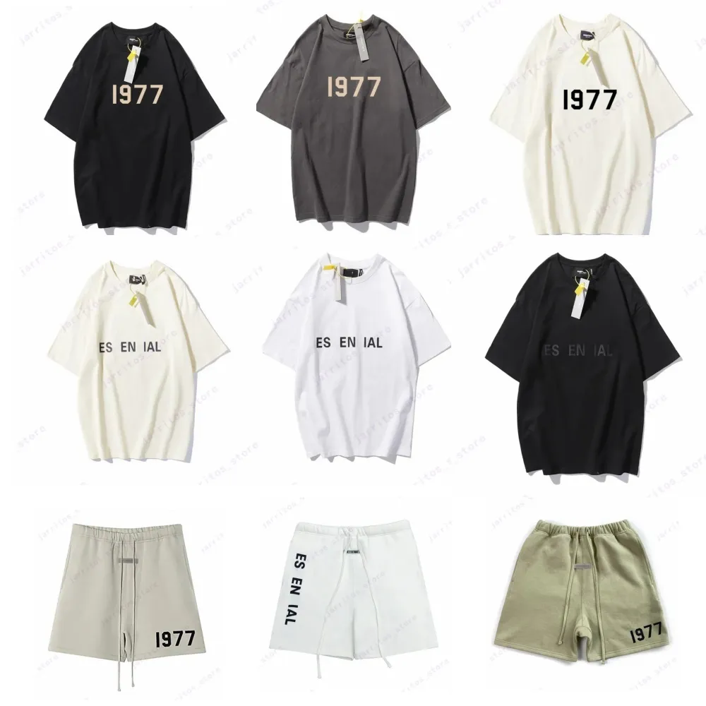 EssentialShoodie Designer T-shirt ess 1977 Brand Casual Comfort Breattable Short Sleeve Unisex Fashion Shorts Essentialsweatshirts US S-4XL