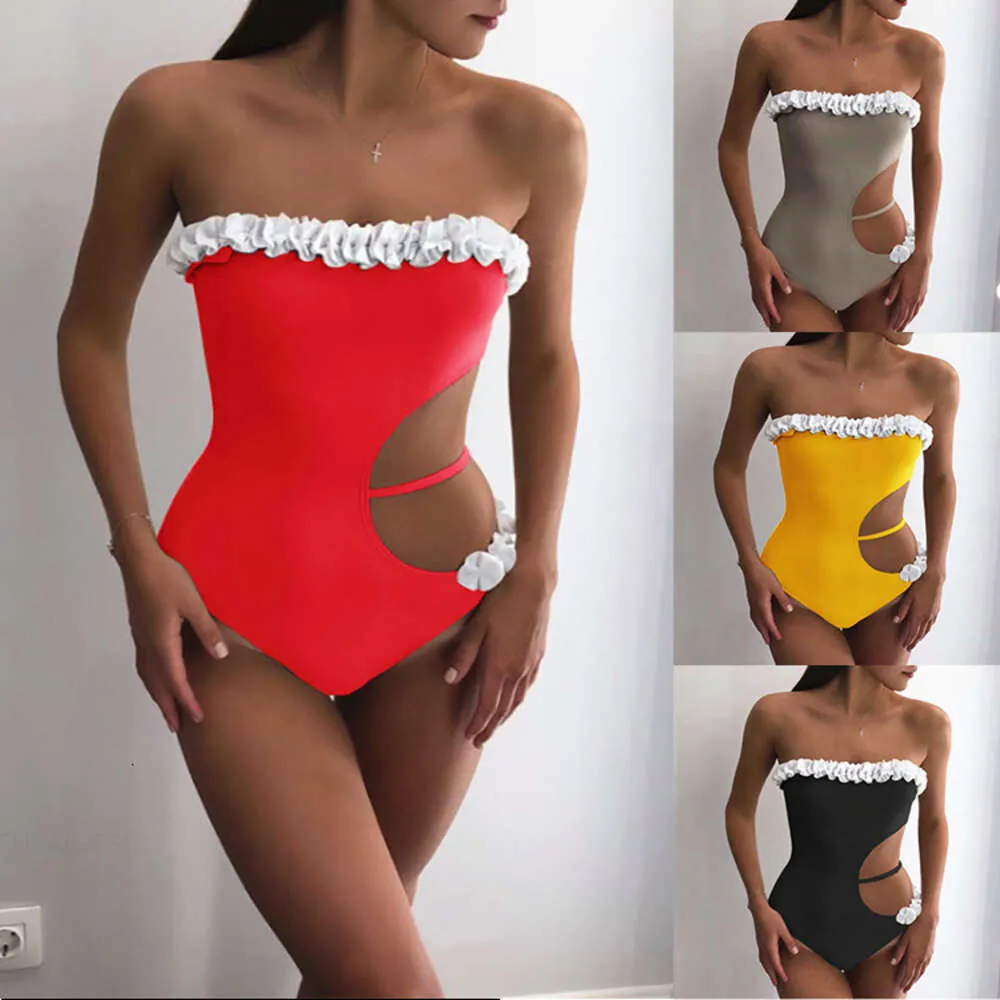 2019 bikini sexig blommig baddräkt fyra färg en bit kvinnlig bikini