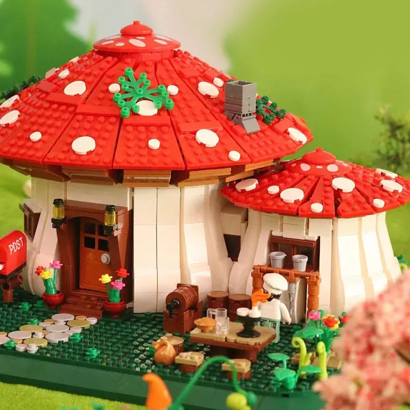 Save Big on Bulk Lego Mushroom House 2233PCS Fairy Tale Mushroom House  Building Blocks Village Architecture Micro Mini Assemble Bricks Story Toys 