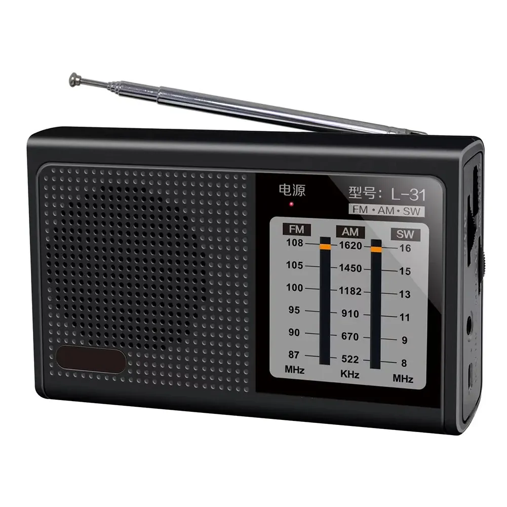 Radio L31 Portable Full Band Radio FM AM SW Retro -luidspreker met intrekbare antenne Strong signaal breed frequentieapparaat