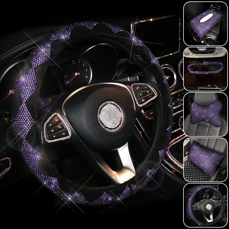 Purple bling steering wheel cover discount