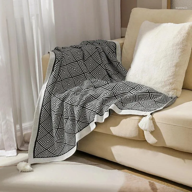 Blankets Boho Bed Plaid Geometry Soft Comfy Cozy Luxury Solid Throw Blanket For Couch Portable Travel Cover Decor