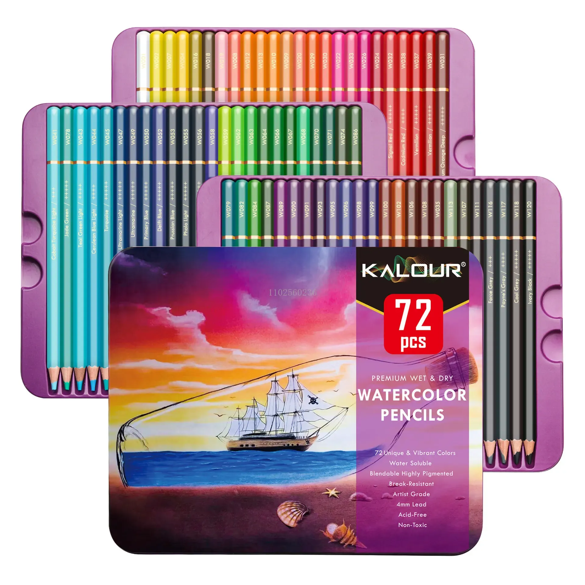 Crayons 72 couleurs aquarelle crayons