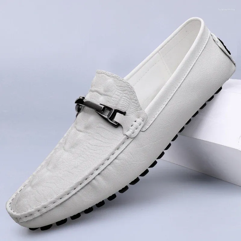 Casual Shoes loafers män läder italienska herrmokasin mocassin homme mocasines hombre slip-ons loafer