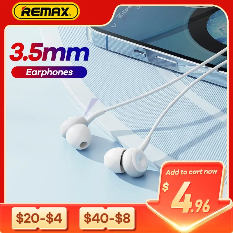 Headphones Remax RM510 Wired Headphones Touch Music Noise Reduce High Quality Earphones Sports Game Headest 3.5mm Universal Jack With Mic