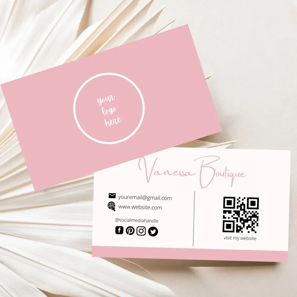 Carte personalizzate Pink Card Card 300GSM Cards di carta con logo Stampa Design a doppia faccia gratuiti Brancing Brancing 90x54mm