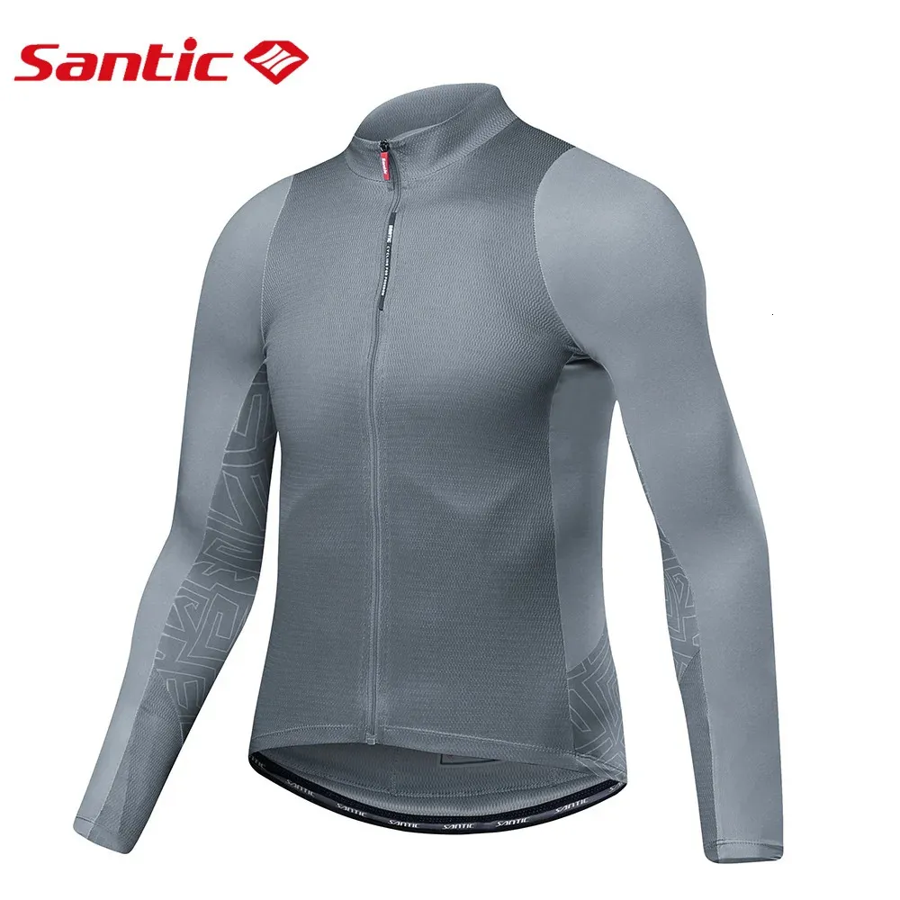 Santico ciclismo maschile top a maniche lunghe camicie per mountain bike per biciclette tasche abbigliamento sportivo per esterni dimensioni asiatiche 240403