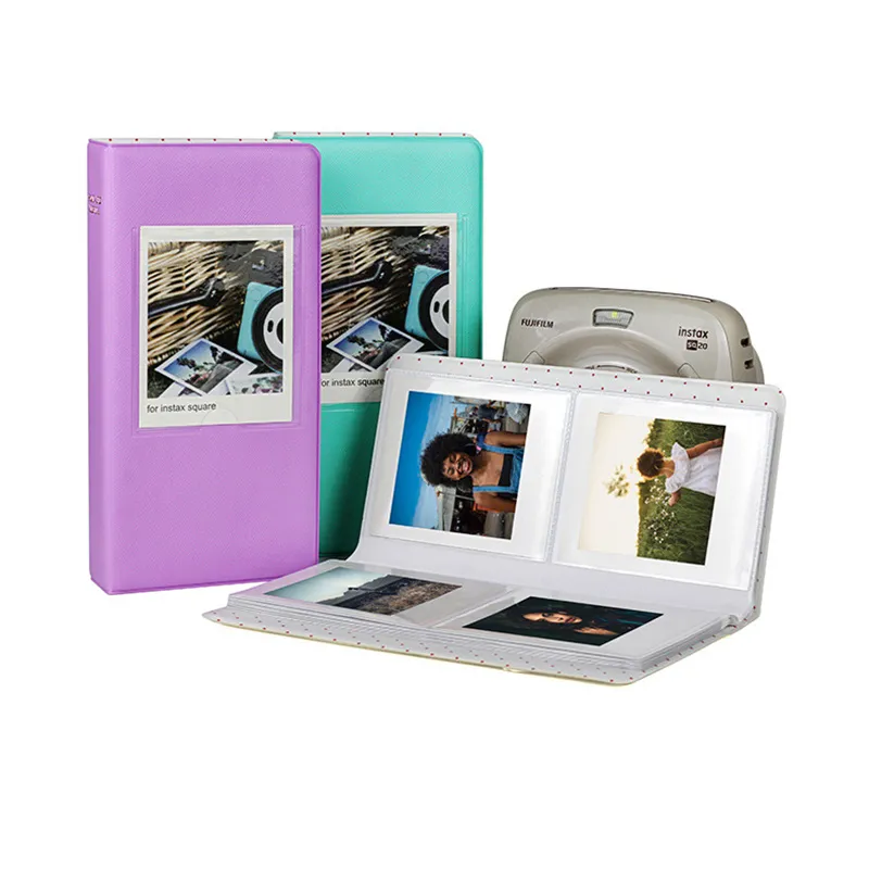 80 Pockets Retro PU Photo Album Fit For Instax Square Film For Fujifilm SQ1 SQ6 SQ20 SQ10 SP3 Camera Accessories